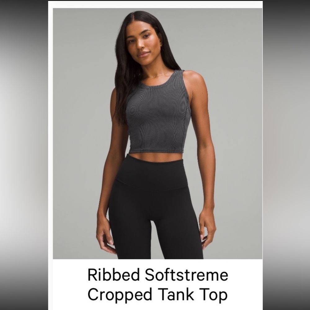 lululemon athletica Ribbed Softstreme Cropped Tank Top - Black